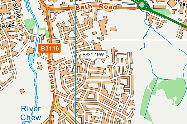 BS31 1PW map - OS VectorMap District (Ordnance Survey)