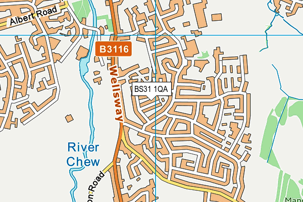BS31 1QA map - OS VectorMap District (Ordnance Survey)