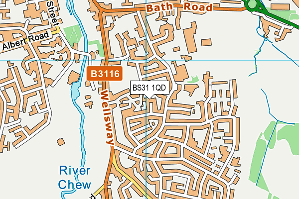 BS31 1QD map - OS VectorMap District (Ordnance Survey)