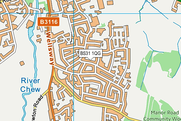 BS31 1QG map - OS VectorMap District (Ordnance Survey)