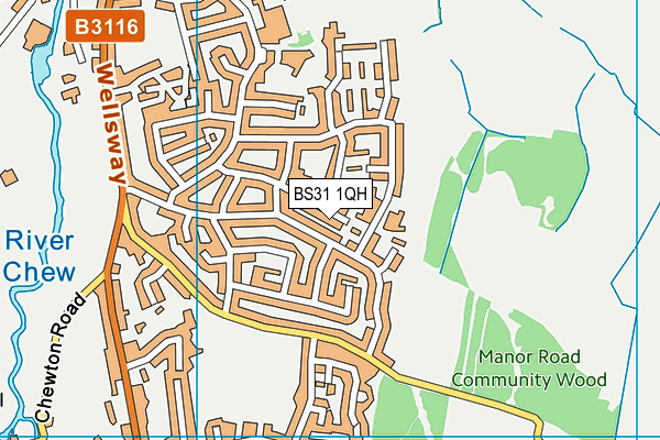 BS31 1QH map - OS VectorMap District (Ordnance Survey)