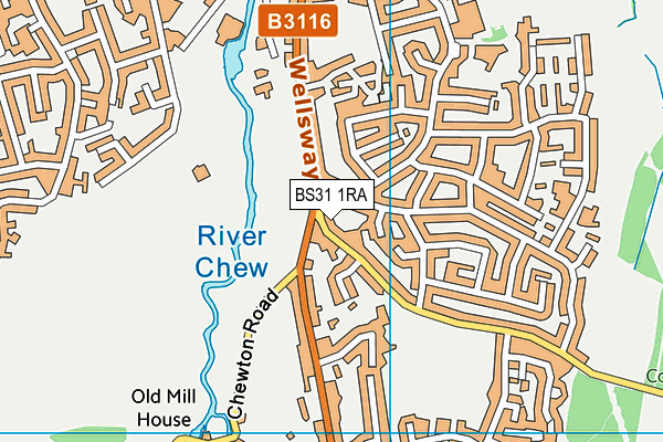 BS31 1RA map - OS VectorMap District (Ordnance Survey)