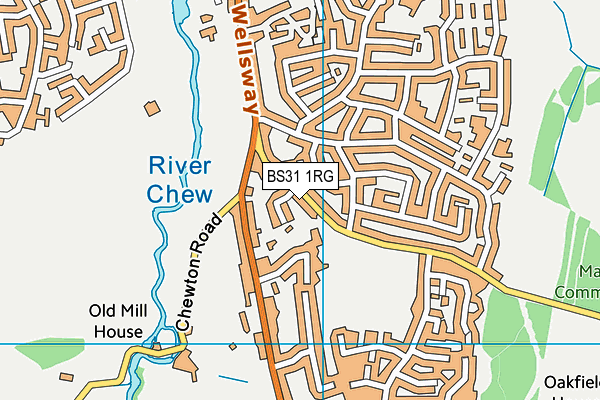 Manor Road Playing Field (Keynsham) map (BS31 1RG) - OS VectorMap District (Ordnance Survey)