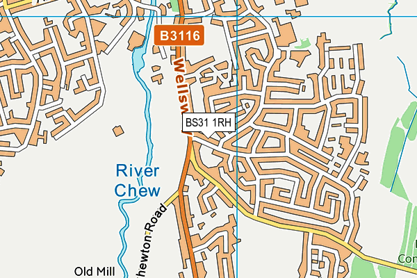 BS31 1RH map - OS VectorMap District (Ordnance Survey)