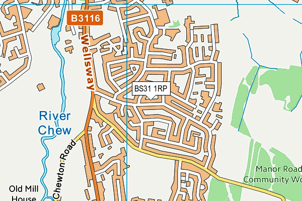 BS31 1RP map - OS VectorMap District (Ordnance Survey)