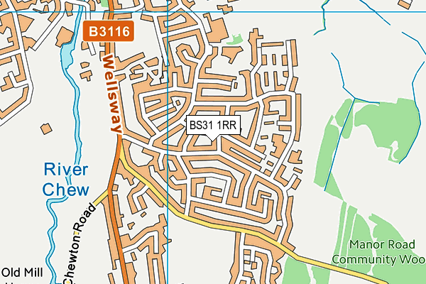 BS31 1RR map - OS VectorMap District (Ordnance Survey)