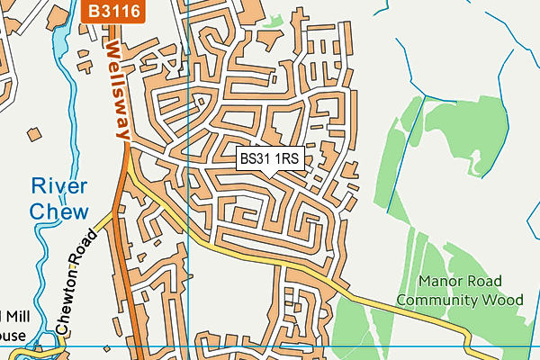 BS31 1RS map - OS VectorMap District (Ordnance Survey)