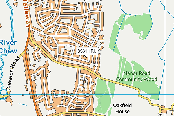 BS31 1RU map - OS VectorMap District (Ordnance Survey)