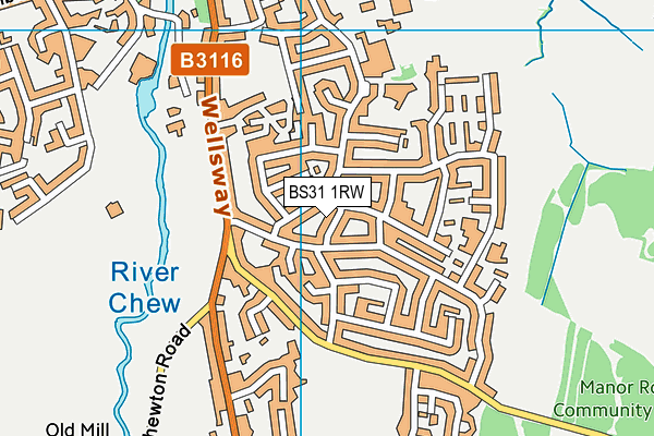 BS31 1RW map - OS VectorMap District (Ordnance Survey)