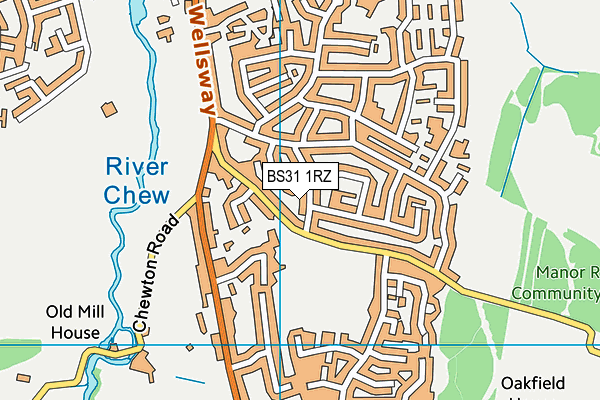 BS31 1RZ map - OS VectorMap District (Ordnance Survey)