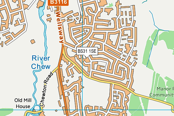 BS31 1SE map - OS VectorMap District (Ordnance Survey)