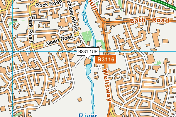 BS31 1UP map - OS VectorMap District (Ordnance Survey)