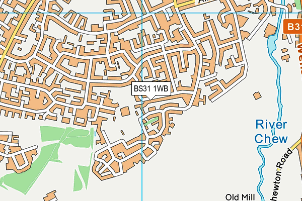 BS31 1WB map - OS VectorMap District (Ordnance Survey)