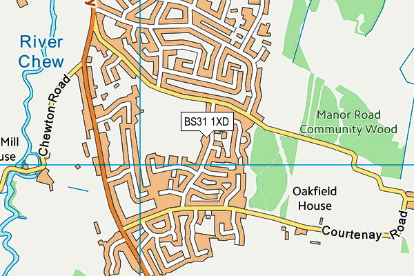 BS31 1XD map - OS VectorMap District (Ordnance Survey)