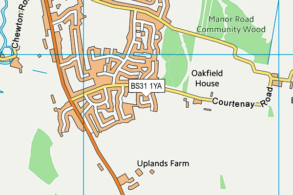 BS31 1YA map - OS VectorMap District (Ordnance Survey)