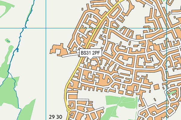 BS31 2PF map - OS VectorMap District (Ordnance Survey)
