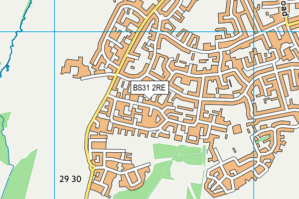 BS31 2RE map - OS VectorMap District (Ordnance Survey)