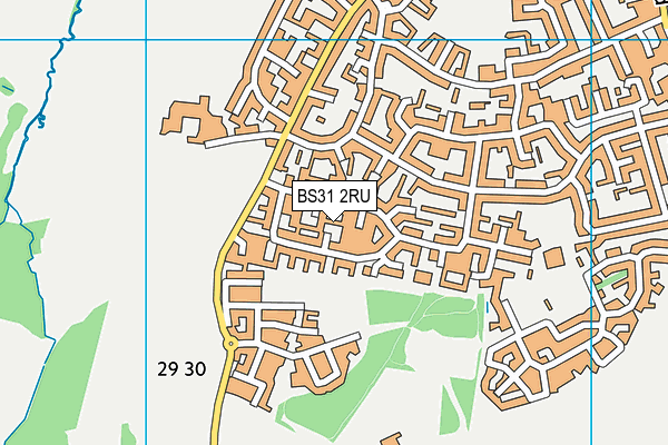 BS31 2RU map - OS VectorMap District (Ordnance Survey)