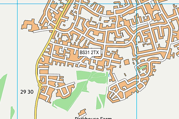 BS31 2TX map - OS VectorMap District (Ordnance Survey)