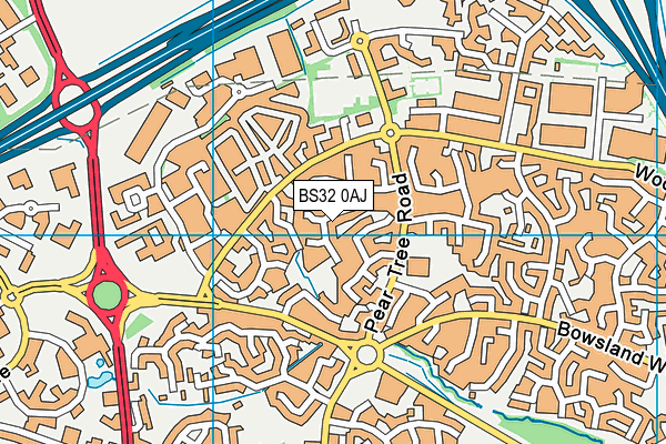 BS32 0AJ map - OS VectorMap District (Ordnance Survey)