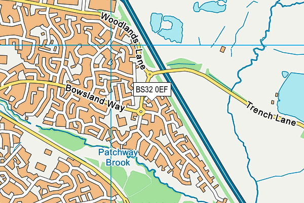 BS32 0EF map - OS VectorMap District (Ordnance Survey)