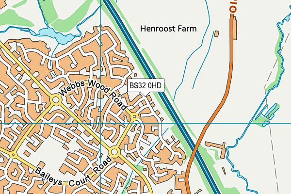 BS32 0HD map - OS VectorMap District (Ordnance Survey)