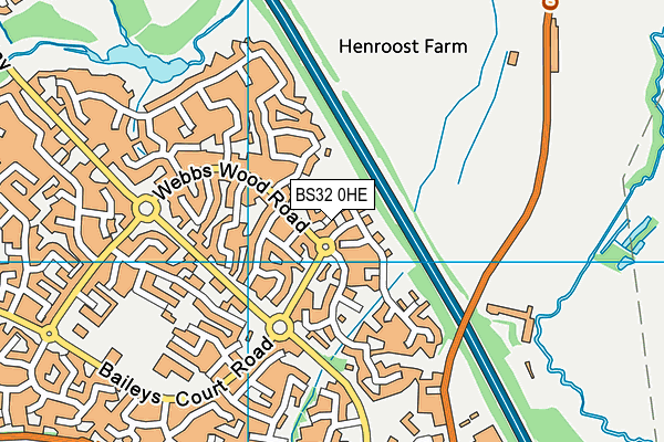 BS32 0HE map - OS VectorMap District (Ordnance Survey)