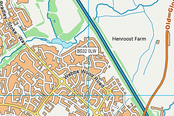 BS32 0LW map - OS VectorMap District (Ordnance Survey)
