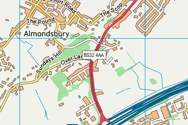 BS32 4AA map - OS VectorMap District (Ordnance Survey)