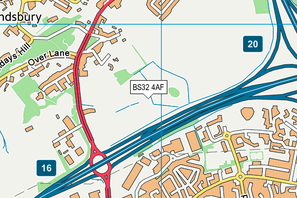 BS32 4AF map - OS VectorMap District (Ordnance Survey)