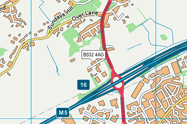 Oaklands (North Bristol Rfc) map (BS32 4AG) - OS VectorMap District (Ordnance Survey)