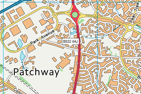Patchway Community School map (BS32 4AJ) - OS VectorMap District (Ordnance Survey)