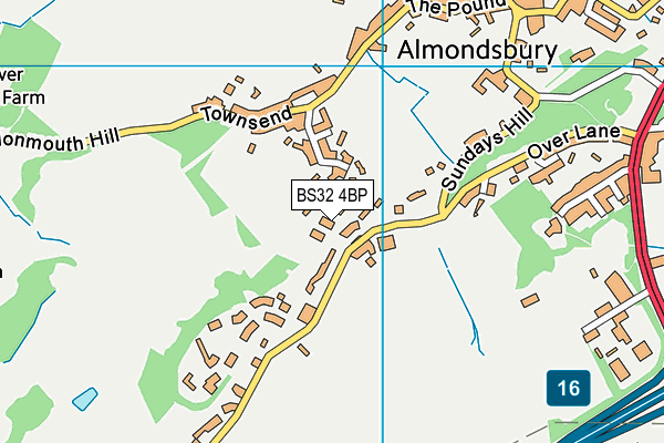 BS32 4BP map - OS VectorMap District (Ordnance Survey)