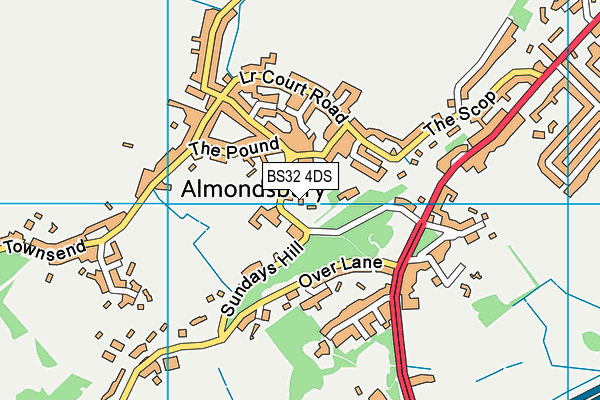 Almondsbury Church of England Primary School map (BS32 4DS) - OS VectorMap District (Ordnance Survey)
