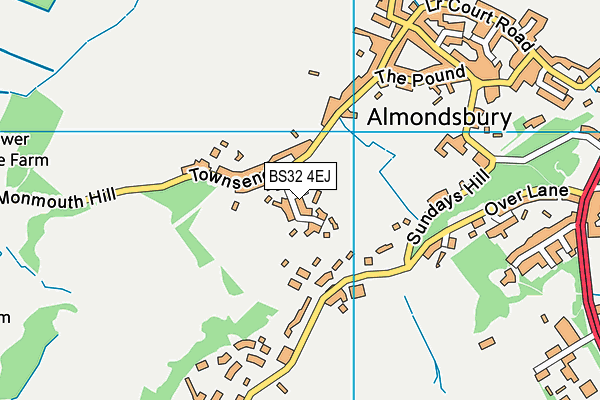 BS32 4EJ map - OS VectorMap District (Ordnance Survey)