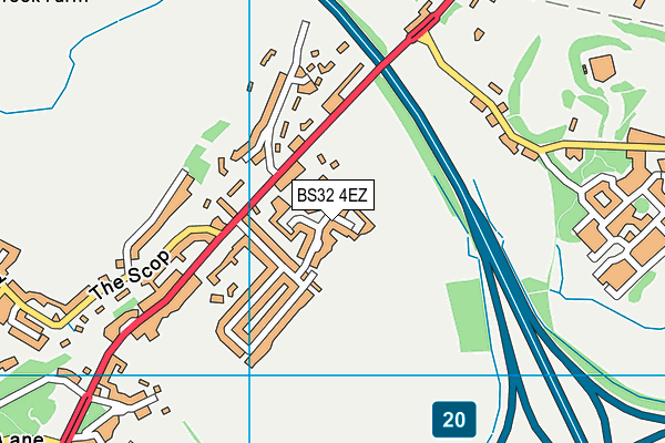 BS32 4EZ map - OS VectorMap District (Ordnance Survey)