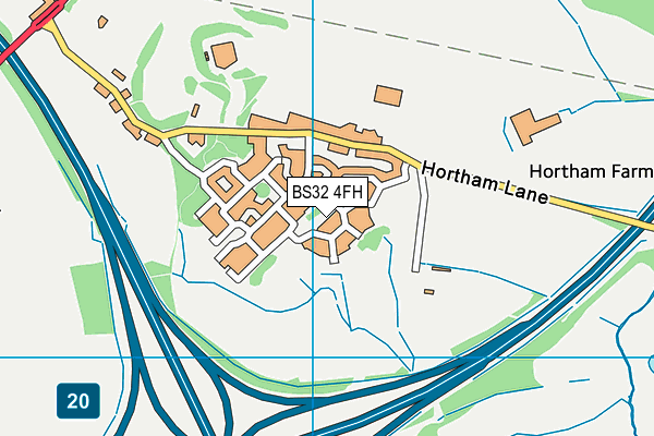 BS32 4FH map - OS VectorMap District (Ordnance Survey)