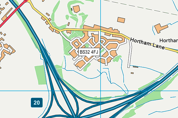 BS32 4FJ map - OS VectorMap District (Ordnance Survey)