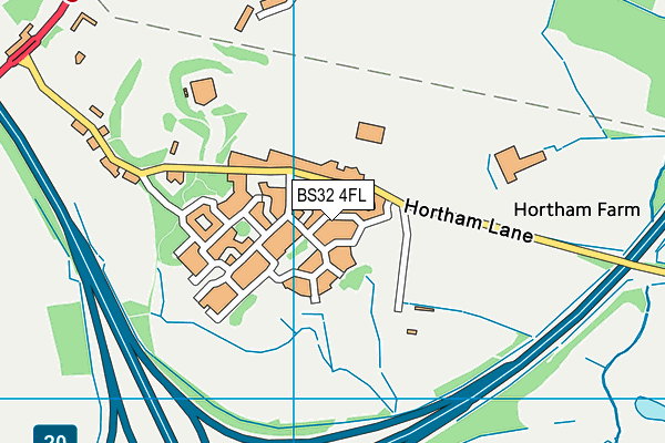 BS32 4FL map - OS VectorMap District (Ordnance Survey)