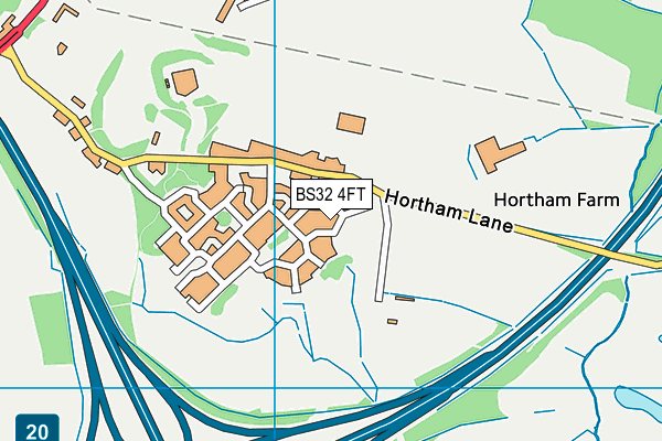 BS32 4FT map - OS VectorMap District (Ordnance Survey)