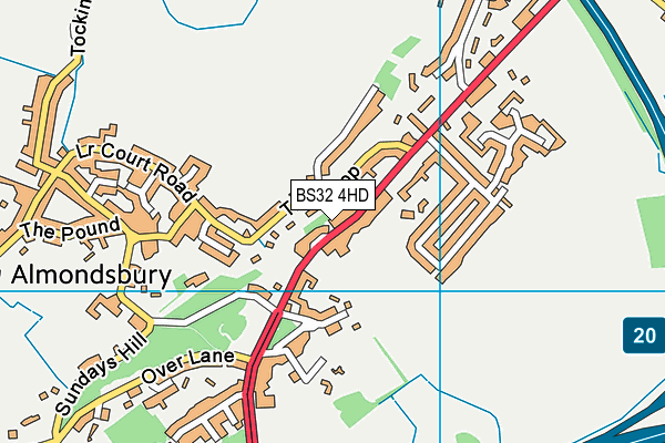 BS32 4HD map - OS VectorMap District (Ordnance Survey)