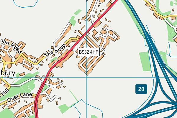 BS32 4HF map - OS VectorMap District (Ordnance Survey)