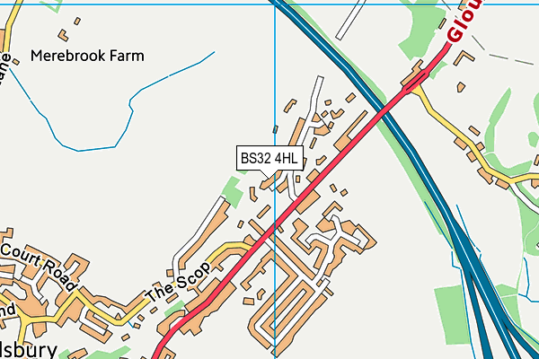 BS32 4HL map - OS VectorMap District (Ordnance Survey)