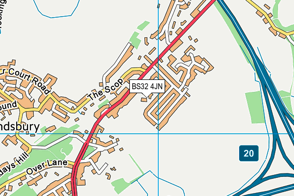 BS32 4JN map - OS VectorMap District (Ordnance Survey)