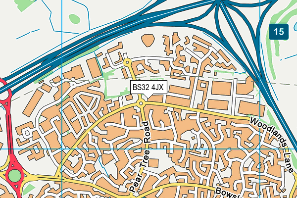 BS32 4JX map - OS VectorMap District (Ordnance Survey)