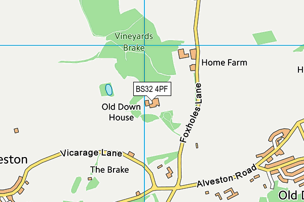 BS32 4PF map - OS VectorMap District (Ordnance Survey)