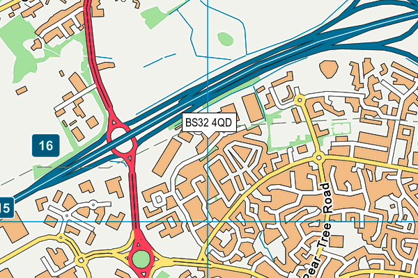 BS32 4QD map - OS VectorMap District (Ordnance Survey)