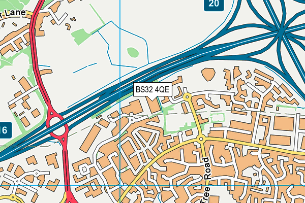 BS32 4QE map - OS VectorMap District (Ordnance Survey)