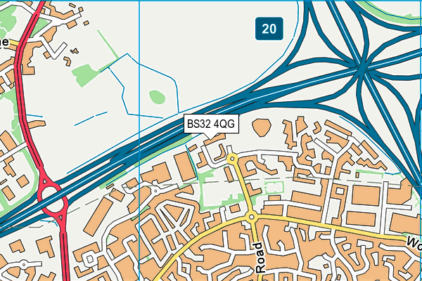 BS32 4QG map - OS VectorMap District (Ordnance Survey)