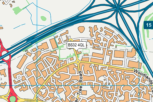 BS32 4QL map - OS VectorMap District (Ordnance Survey)